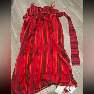 Striped Red and Orange Women's Dress